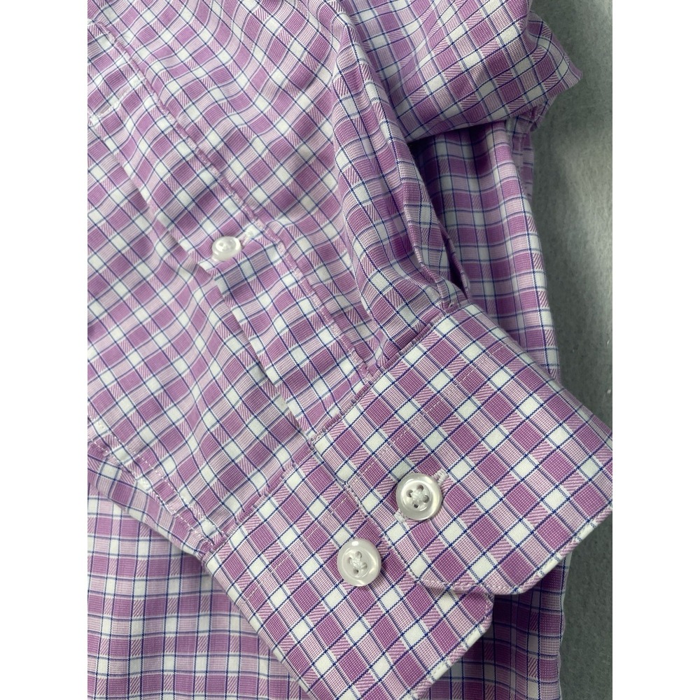 Oak Hill Premium Mens Gingham Non Iron Button Down Shirt 18 36/37 T - Picture 7 of 16